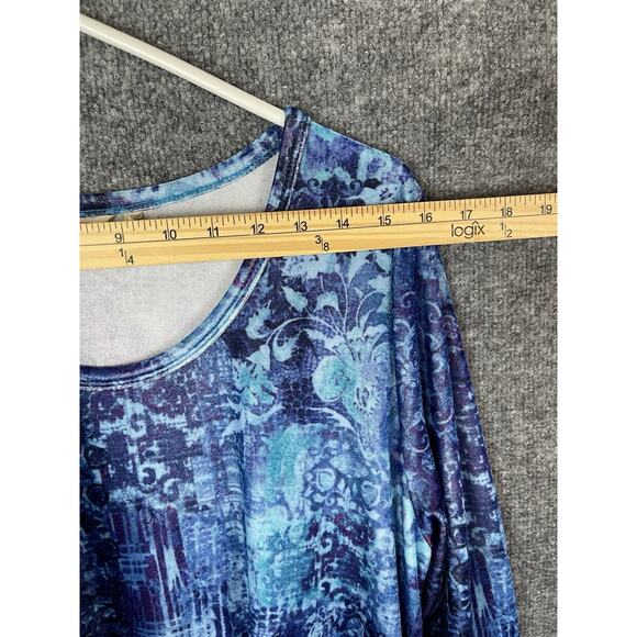 Soft Surroundings Velvet Dress Women's Large Maxi Blue and Purple Long Sleeve - Picture 7 of 15